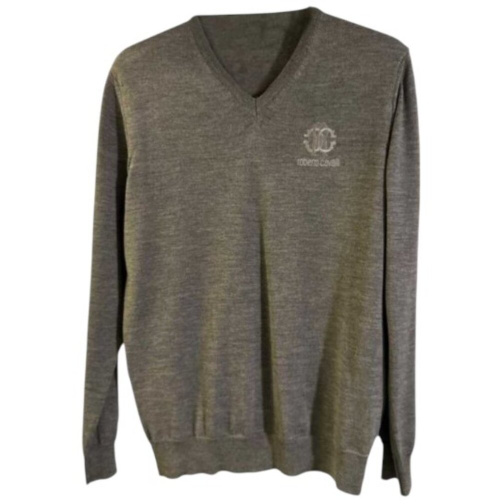Roberto Cavalli grey wool sweatshirt size M